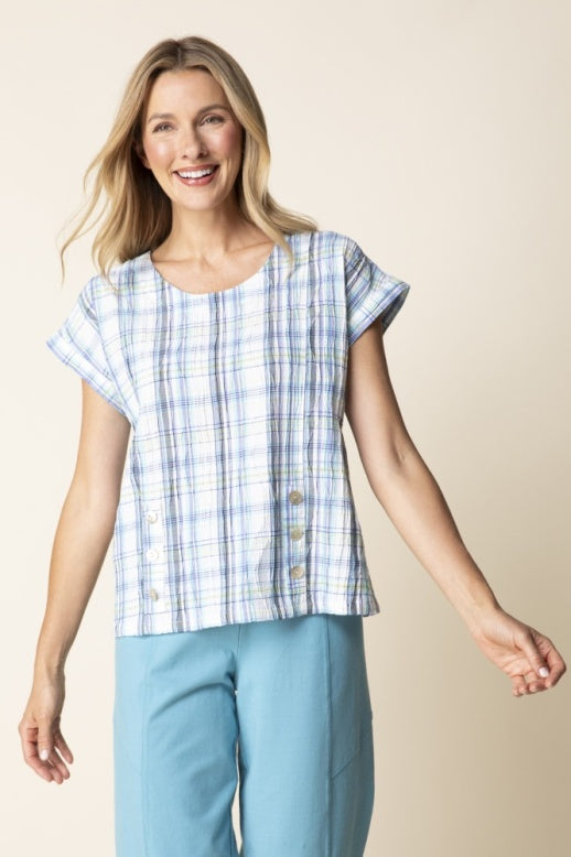 Habitat Blurred Plaid Harwich Pullover - 46632 - SKY