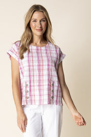 Habitat Blurred Plaid Harwich Pullover - 46632 - CORAL