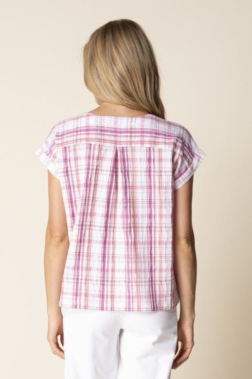 Habitat Blurred Plaid Harwich Pullover - 46632 - CORAL