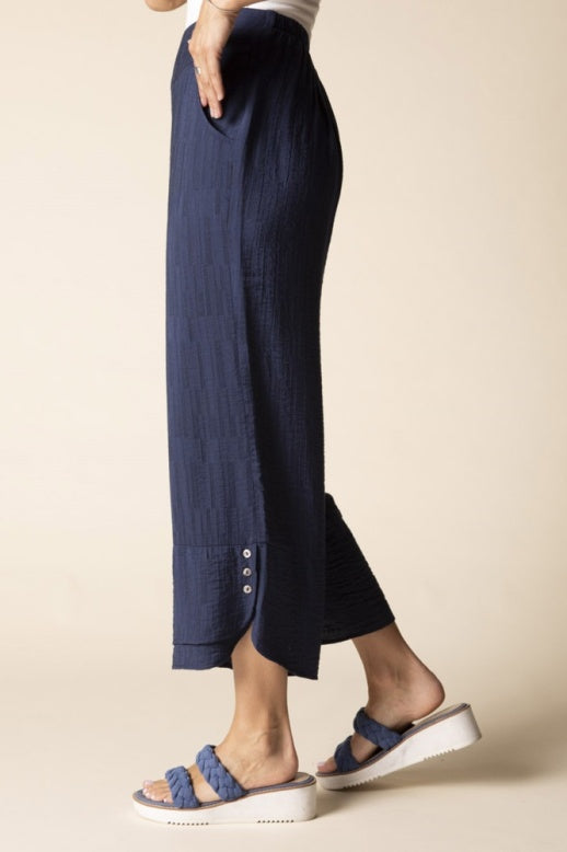 Habitat Soft Rayon Jacquard Wide Leg Crop - 30767 - NAVY