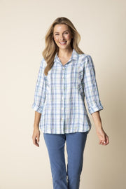 Habitat Blurred Plaid Boyfriend Tunic - 46634 - SKY