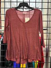 Prairie Cotton by CMC Prarie Lux Relax Godet-Back 3/4 Sleeves Tunic - LX269
