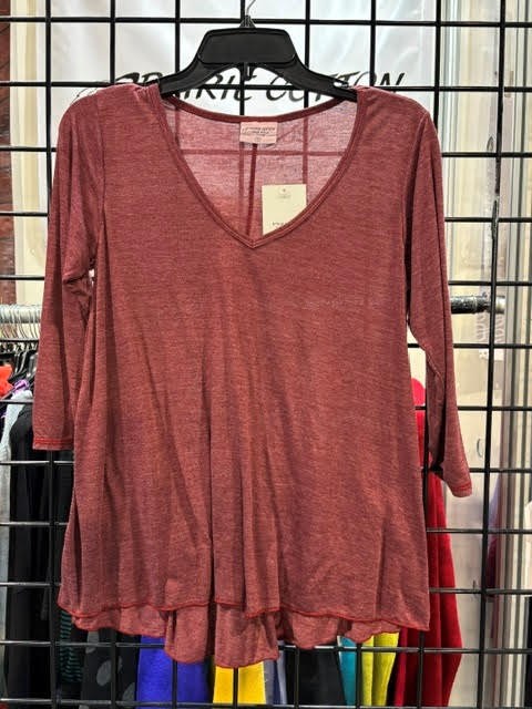 Prairie Cotton by CMC Prarie Lux Relax Godet-Back 3/4 Sleeves Tunic - LX269