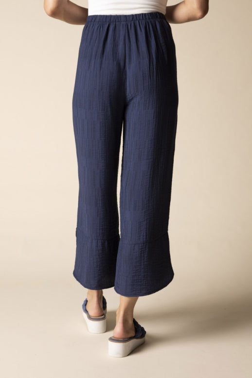 Habitat Soft Rayon Jacquard Wide Leg Crop - 30767 - NAVY