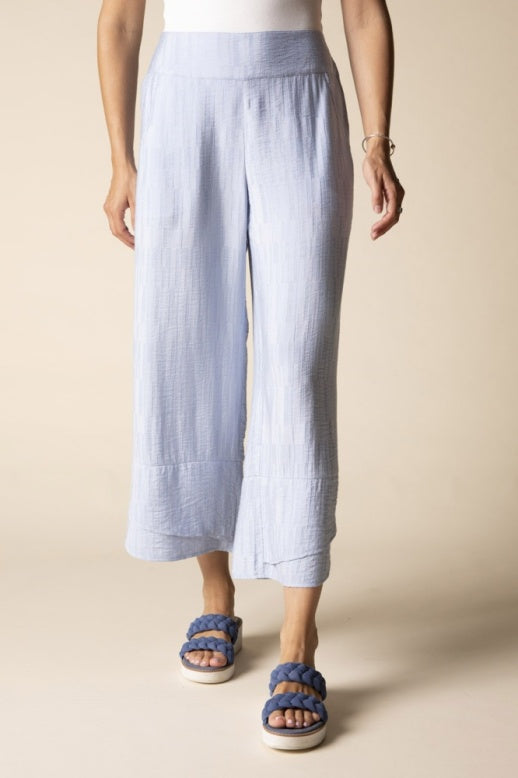 Habitat Soft Rayon Jacquard Wide Leg Crop - 30767 - CORNFLOWER