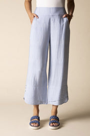 Habitat Soft Rayon Jacquard Wide Leg Crop - 30767 - CORNFLOWER