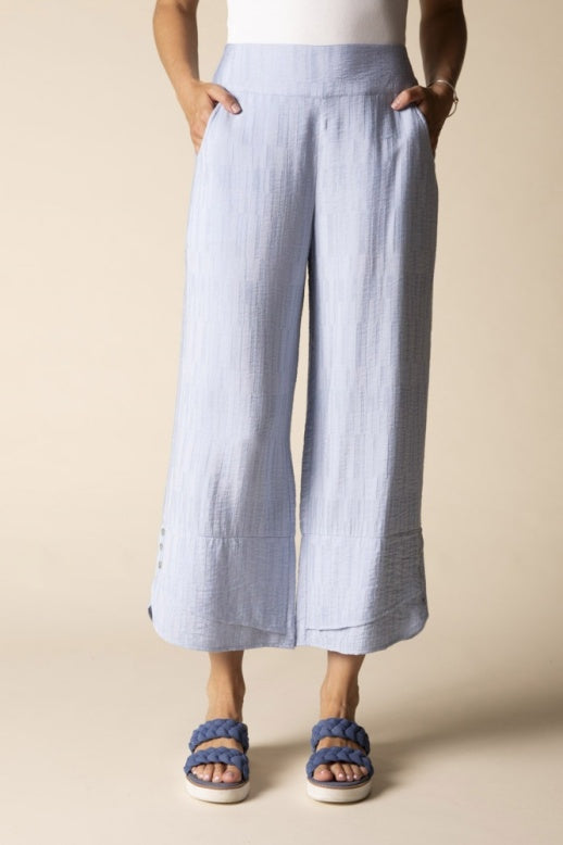 Habitat Soft Rayon Jacquard Wide Leg Crop - 30767 - CORNFLOWER