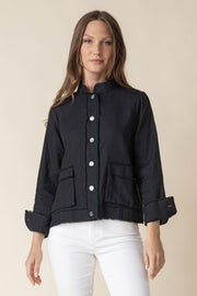 Habitat Linen Solid Summer Breeze Jacket - 41552 - BLACK