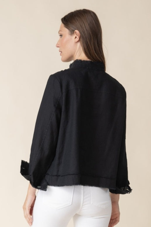 Habitat Linen Solid Summer Breeze Jacket - 41552 - BLACK