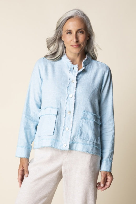 Habitat Linen Solid Summer Breeze Jacket - 41552 - TOPAZ