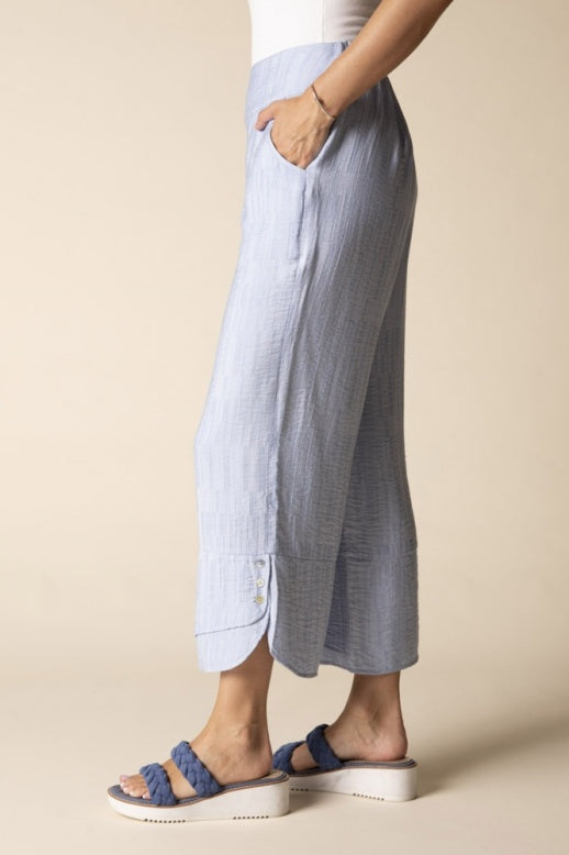 Habitat Soft Rayon Jacquard Wide Leg Crop - 30767 - CORNFLOWER