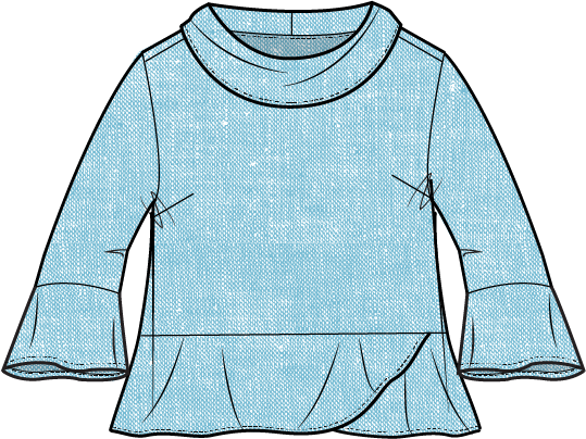 Habitat Linen Solid Overlay Flounce Top - 41505 - TOPAZ (NOT OATMEAL)