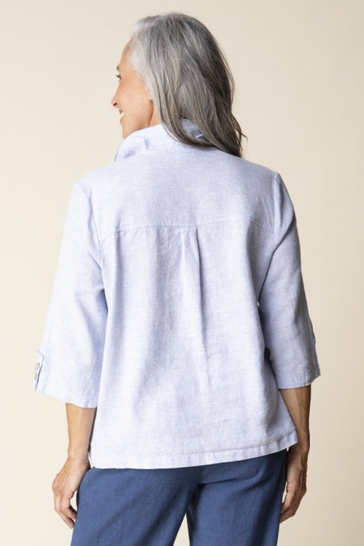 Habitat Linen Solid Camp Shirt - 41508 - CORNFLOWER