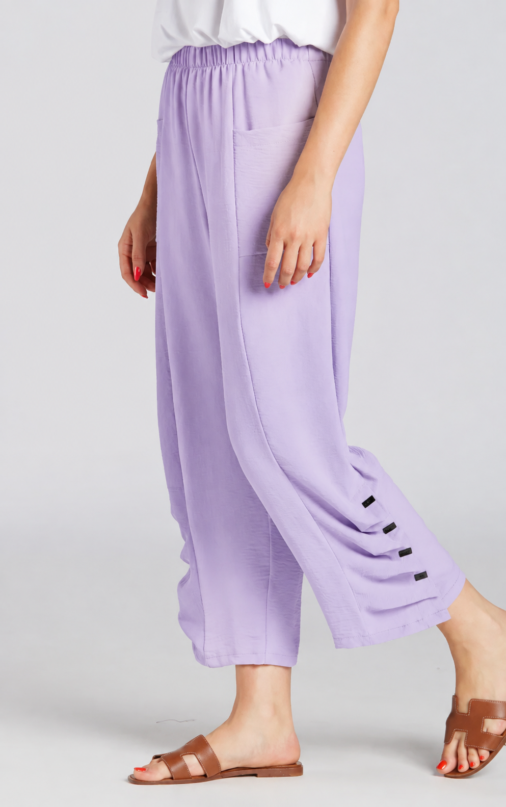 Sydney Project Penny Front Pocket Pant w/ Pleated Bottom - AFP124 - LAVENDER