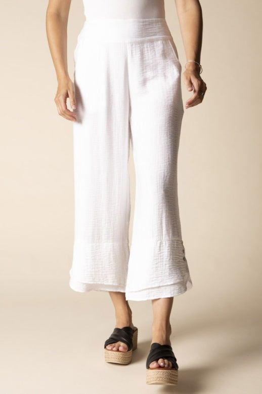 Habitat Soft Rayon Jacquard Wide Leg Crop - 30767 - WHITE