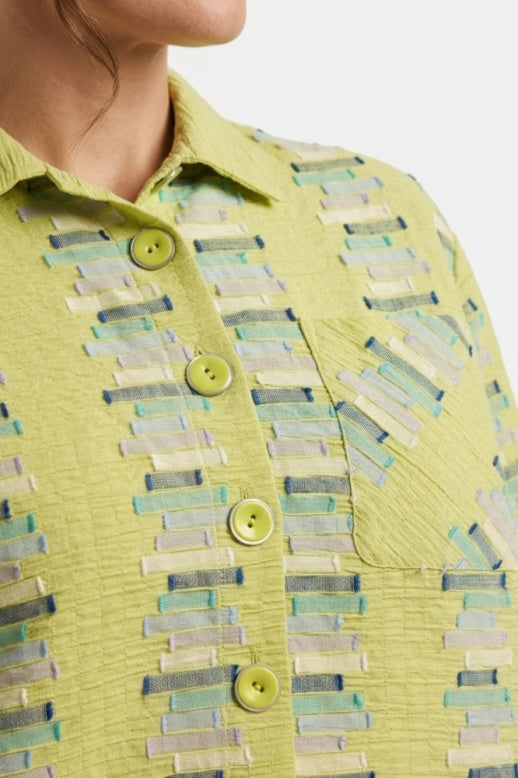 Habitat Embroidered Stripe Button Down Top - 49245 - REEF (NOT AGAVE)