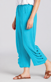 Sydney Project Penny Front Pocket Pant w/ Pleated Bottom - AFP124 - TURQUOISE