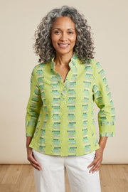 Habitat Embroidered Stripe Placket Pullover - 49243 - AGAVE