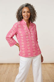 Habitat Embroidered Stripe Placket Pullover - 49243 - FLAMINGO