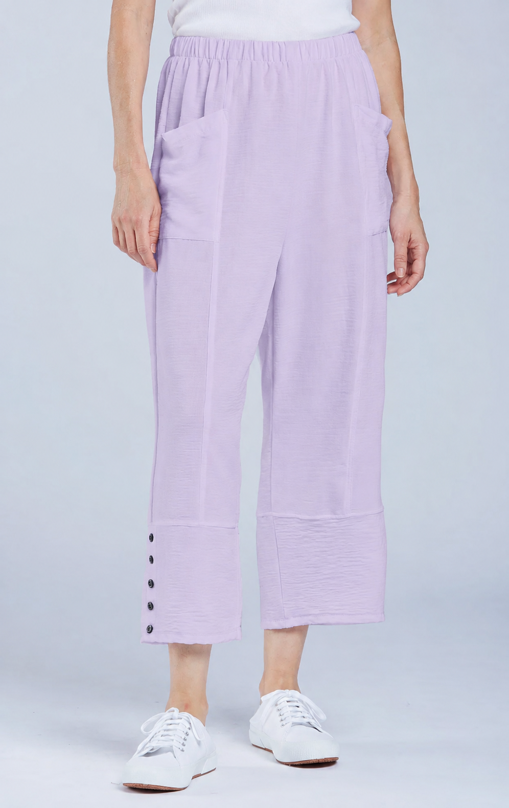 Sydney Project Bri Wide Leg Capri Pant w/ Pockets - AFP125 - LAVENDER