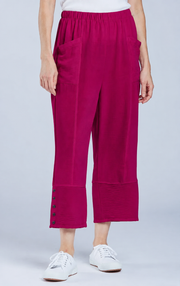 Sydney Project Bri Wide Leg Capri Pant w/ Pockets - AFP125 - MAGENTA
