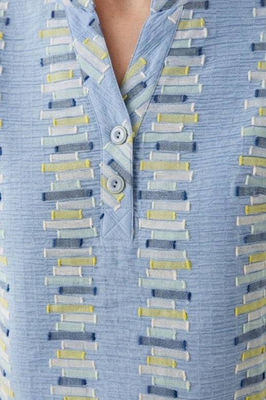 Habitat Embroidered Stripe Placket Pullover - 49243 - CASCADE