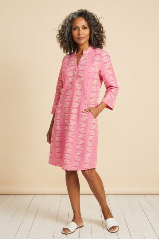 Habitat Embroidered Stripe Placket Dress - 49280 - CASCADE (NOT FLAMINGO)