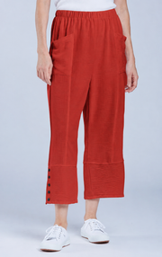 Sydney Project Bri Wide Leg Capri Pant w/ Pockets - AFP125 - RUST