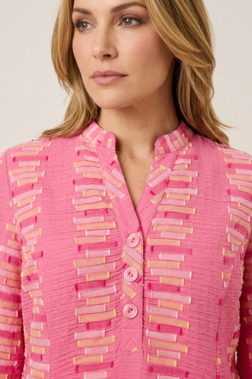Habitat Embroidered Stripe Placket Dress - 49280 - CASCADE (NOT FLAMINGO)