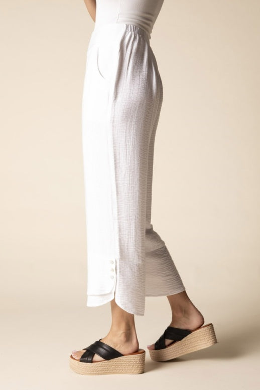 Habitat Soft Rayon Jacquard Wide Leg Crop - 30767 - WHITE