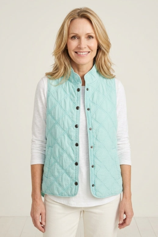 Habitat Washed Quilt Cotton Windjammer Vest - 60729 - REEF