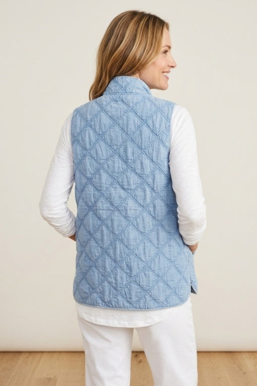 Habitat Washed Quilt Cotton Windjammer Vest - 60729 - AGAVE (NOT REEF)