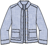 Habitat Linen Solid Summer Breeze Jacket - 41552 - CORNFLOWER (NOT NAVY)