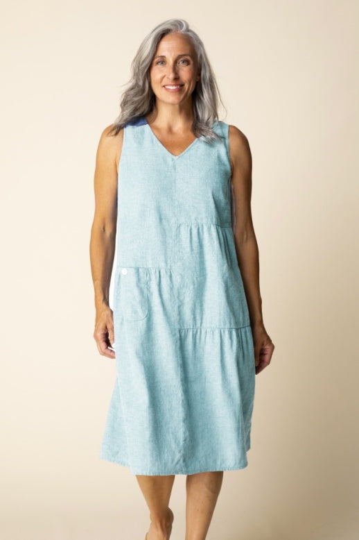 Habitat Linen Solid Maya Dress - 41582 - TOPAZ