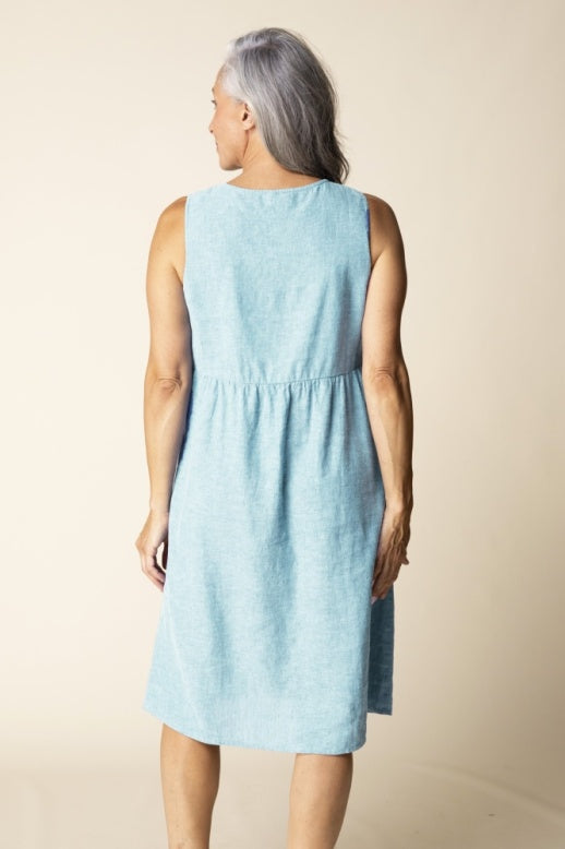Habitat Linen Solid Maya Dress - 41582 - TOPAZ