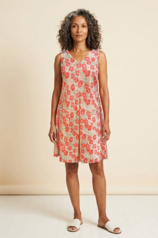 Habitat Crinkle Cotton Buttercup Pocket Dress - 48781 - PAPAYA