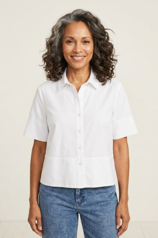 Habitat Oxford Shirt Shea Top - 15302 - WHITE