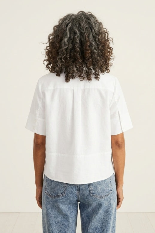 Habitat Oxford Shirt Shea Top - 15302 - WHITE