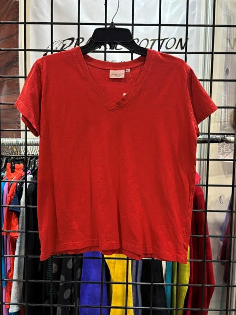 Prairie Cotton by CMC Jersey Short Sleeve Relaxed V-Neck Top - 8165