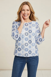 Habitat Medallion Treasure Pullover Top - 15700 - RIVIERA