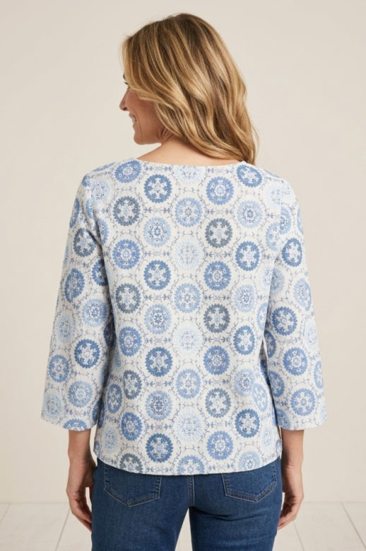Habitat Medallion Treasure Pullover Top - 15700 - RIVIERA