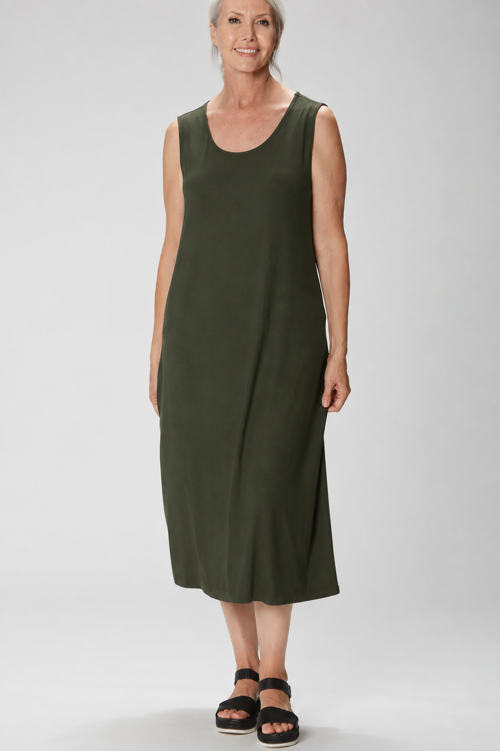 Sydney Project Darcy Tank Top Midi Dress - AFD104 - OLIVE