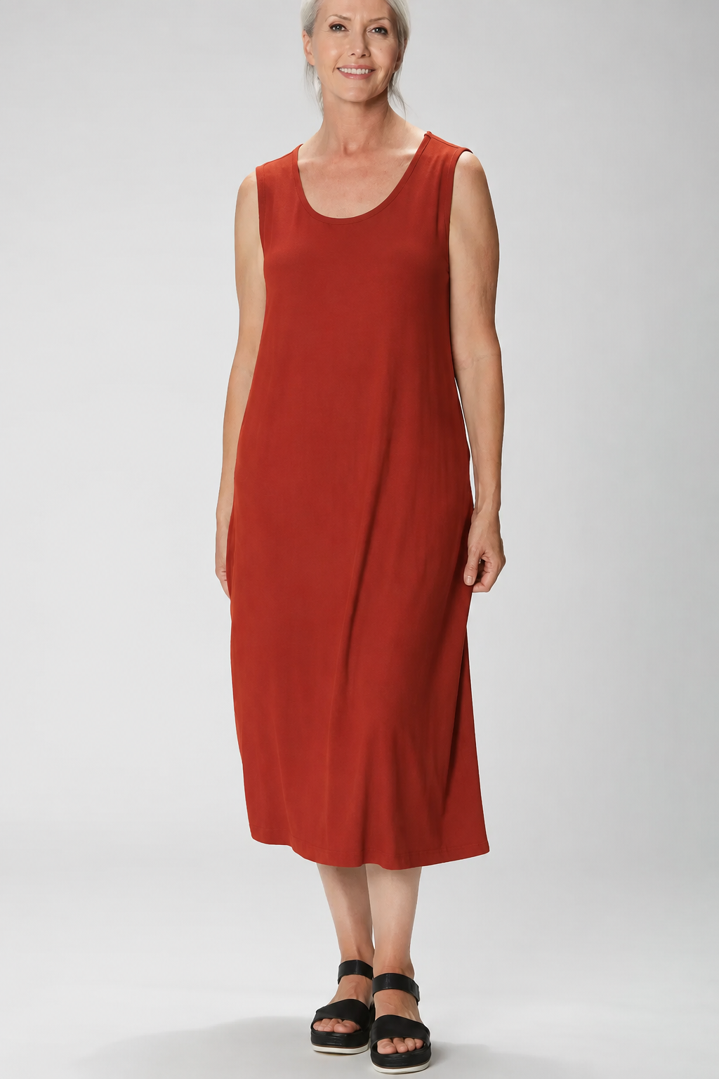 Sydney Project Darcy Tank Top Midi Dress - AFD104 - RUST