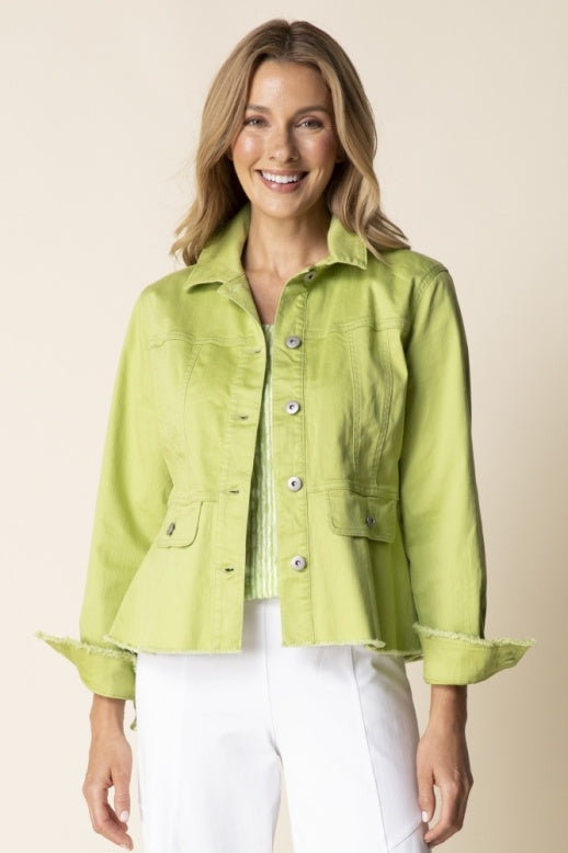 Habitat Stretch Denim Peplum Jacket - 11415 - LEAF