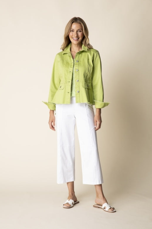 Habitat Stretch Denim Peplum Jacket - 11415 - LEAF