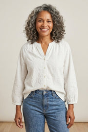 Habitat Medallion Button Front Shirt - 15701 - WHITE