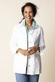 Habitat Stretch Denim Boyfriend Jacket - 11410 - WHITE
