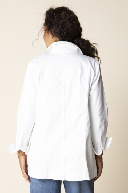 Habitat Stretch Denim Boyfriend Jacket - 11410 - WHITE