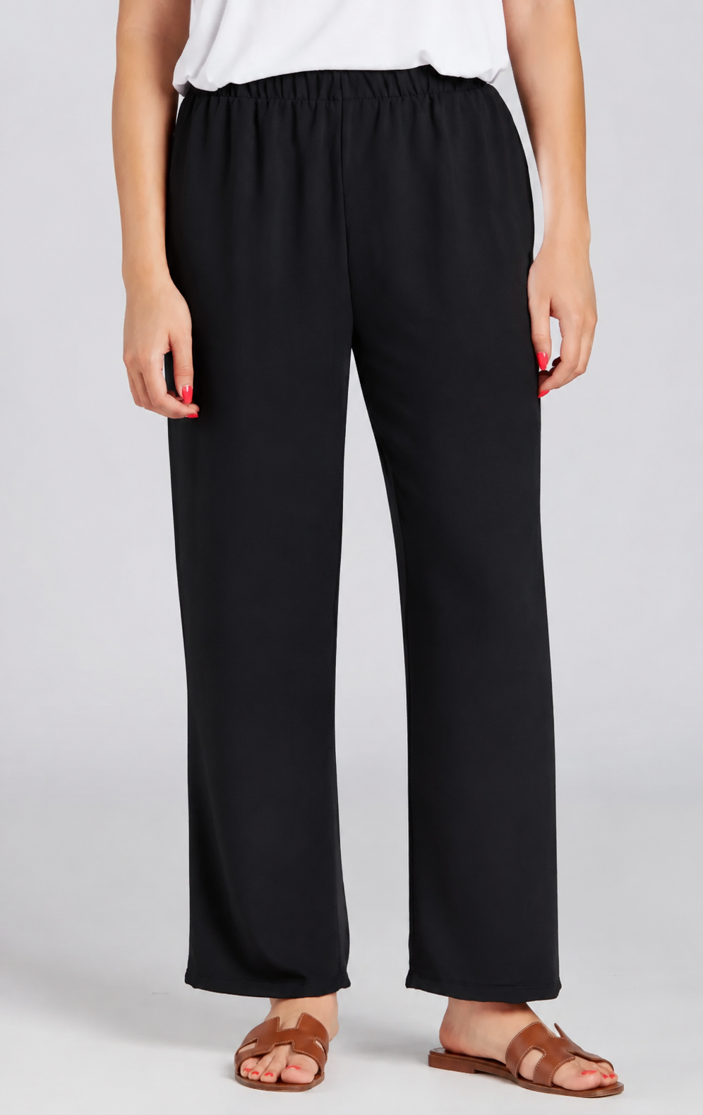 Sydney Project Stacy Air Flow Straight Leg Solid Pant - AFP108 - BLACK