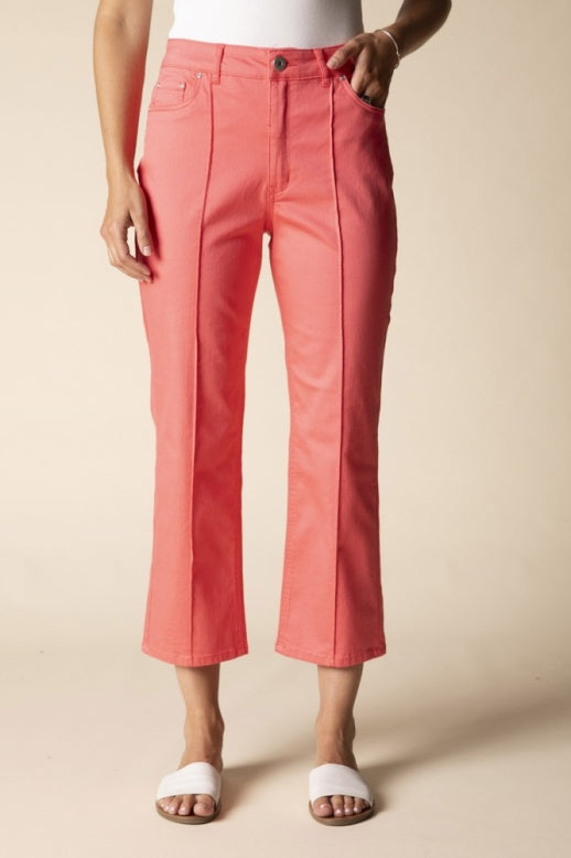 Habitat Stretch Denim Seamed Cropped Flare - 11471 - CORAL